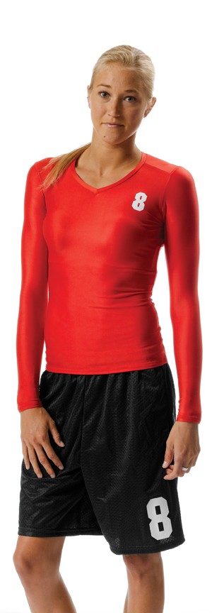 A4 Womens Long Sleeve Compression V-Neck, A4-NW3198
