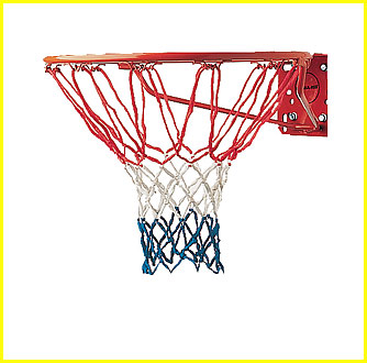 Basketball Net, 4mm Econmy Net Red, White And Blue, CS-405