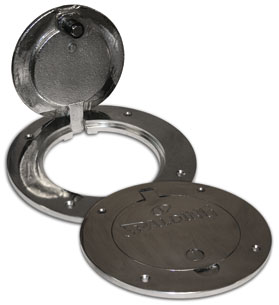 Spalding Locking Chrome Floor Plate/3.5" Sleeve-Pair - Click Image to Close