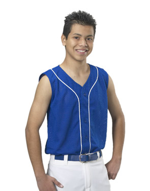 Teamwork 1280 Youth Piped Poly-Tuff Mesh Baseball Jersey - Click Image to Close