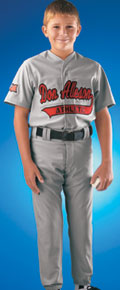 Alleson PROWJY Youth Button Front 14oz Polyester Baseball Jersey