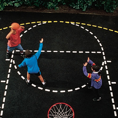 Basketball Court Outline Stencil Set With 3-Point Line