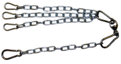 Chain and Swivel Assembly with 3 Spring Snaps