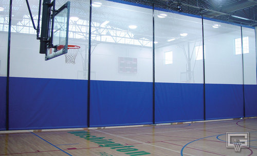 Gared Sports 4030 Gym Divider Curtain - Roll Up Vinyl Mesh/Solid
