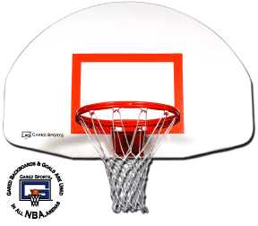 Gared Sports 35" x 54" Fan-Shaped Steel Basketball Backboard - Click Image to Close