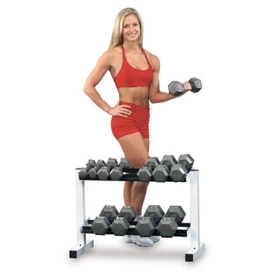 Powerline Fitness 32" Wide 2-Tier Dumbbell Rack - Click Image to Close
