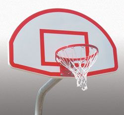 Spalding Aluminum Fan-Shaped Basketball Backboard With Target - Click Image to Close